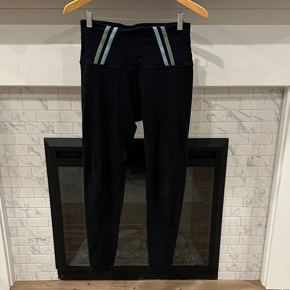Beyond Yoga Black Leggings with Blue Stripes 2 for $20